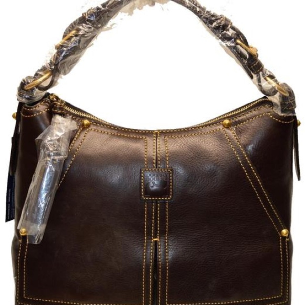 Dooney & Bourke Kingston Florentine Italian Brown T'moro Leather Hobo Bag